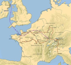 Mappa del Cammino di San Colombano